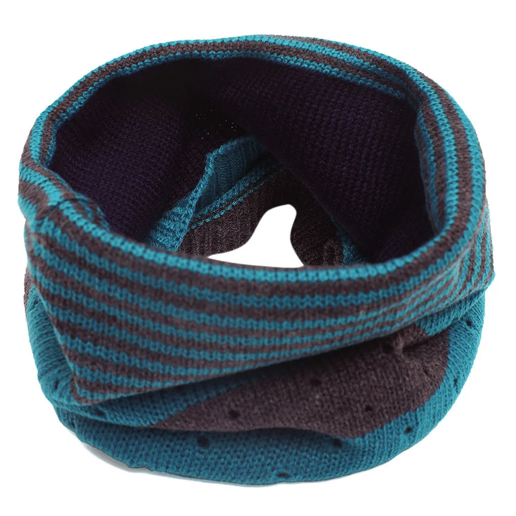 

New Design Fashion Autumn Winter Unisex Fleece Knitted Scarf Contract Color Neck Warmer Scarves Shawl Cowl