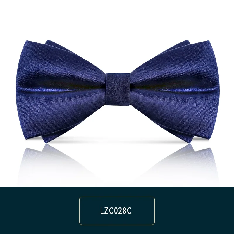 LZC028C Новая мода мужские галстуки для Свадьба Двойная Ткань Slik однотонный галстук-бабочка для клуба банкета бабочка галстук с подарочной коробкой - Цвет: LZC028C