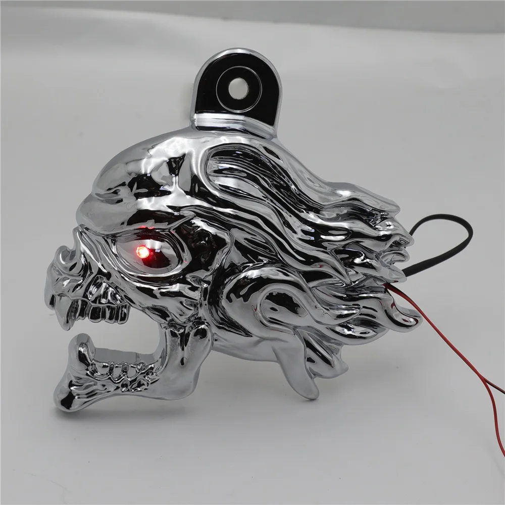 Chrome Zombie Head Horn Cover For 92-16 Harley w/ Side Mount "Cowbell" all V-Rod 