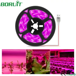 BORUiT – phytolampe pour culture hydroponique de plantes, étanche, USB, 5V, 2385, bandes lumineuses, spectre complet, graines de fleurs en serre 