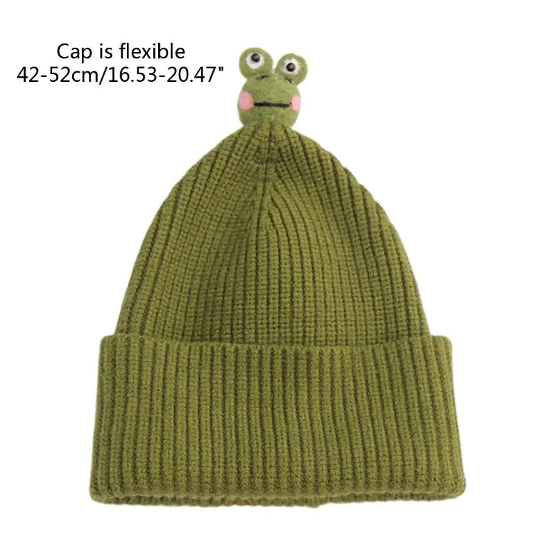 Children Kids Cute Cartoon Kintted Wool Hat Solid Color Winter Casual Outdoor Stretchy Cuffed Cap Keeping Warm Supplies 40JF