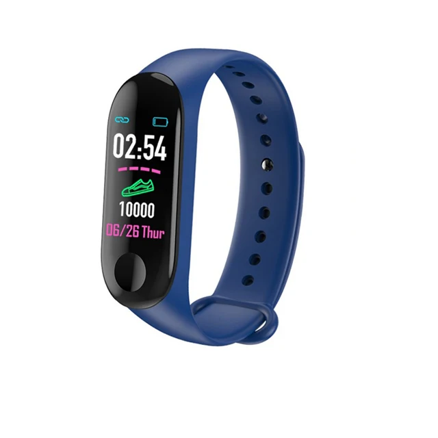 М3 смарт-браслет группы сообщений напоминание цветной экран водонепроницаемый спортивный браслет - Цвет: Dark Blue