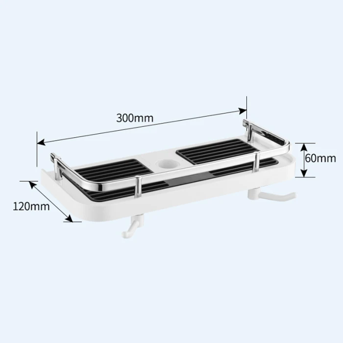 Hot Multifunctional Shower Lift Bar Storage Rack Punch-free Shower Rod Storage Tray D6