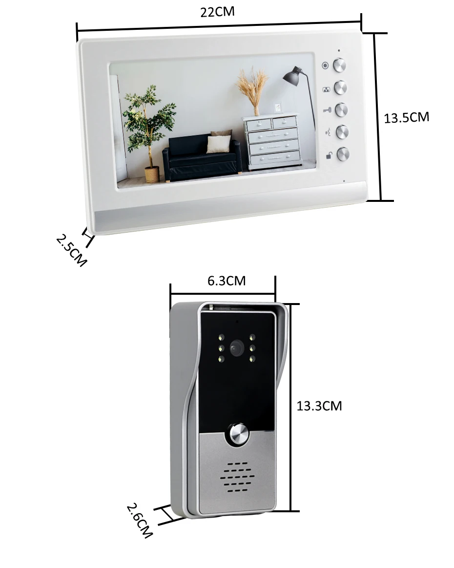 YSECU 7 дюймов 1000TVL HD видеодомофон комплект для домашней безопасности, видеодомофон с замком, видеодомофон
