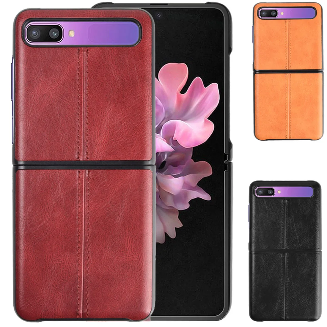Galaxy Z откидной Чехол Роскошный PU кожаный чехол для Samsung Флип мобильный телефон