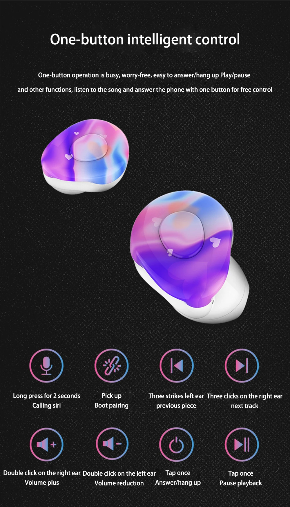 Wireless Bluetooth Earphone Active Noise Cancelling Earphones Sport Gaming Headset With Microphone In Ear Earbuds Bass Handsfree