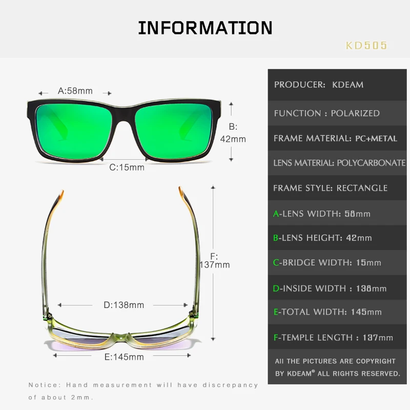 Beste KDEAM Sport Zonnebril Gepolariseerde Mannen Vierkante Zonnebril Outdoor Vrouwen Brand design 2018 Zomer UV400 Met Originele Case KD505