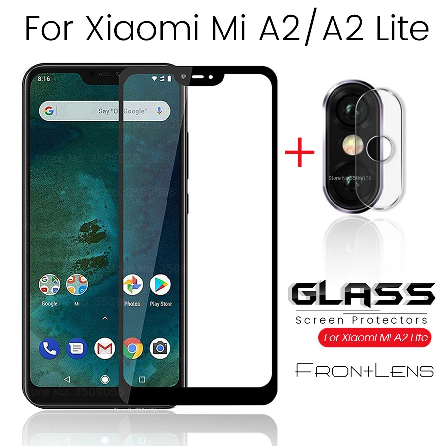 

2-in-1 camera protector for xiaomi mi a2 lite safety glasses a2lite light sceen tempered glass on xiomi mia2 mia2lite lens film