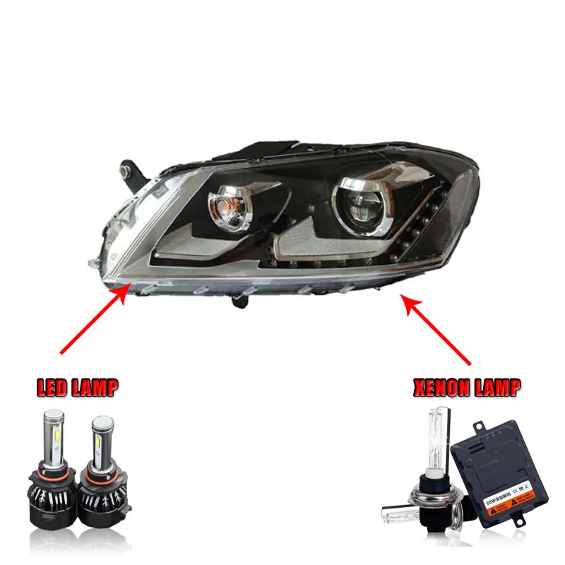 LED high beam 2 шт. автомобильный стиль светодиодный фары для Passat 2012- для Passat Головной фонарь светодиодный DRL Объектив двойной луч H7 HID Xenon bi xenon объектив - Цвет: LED high beam