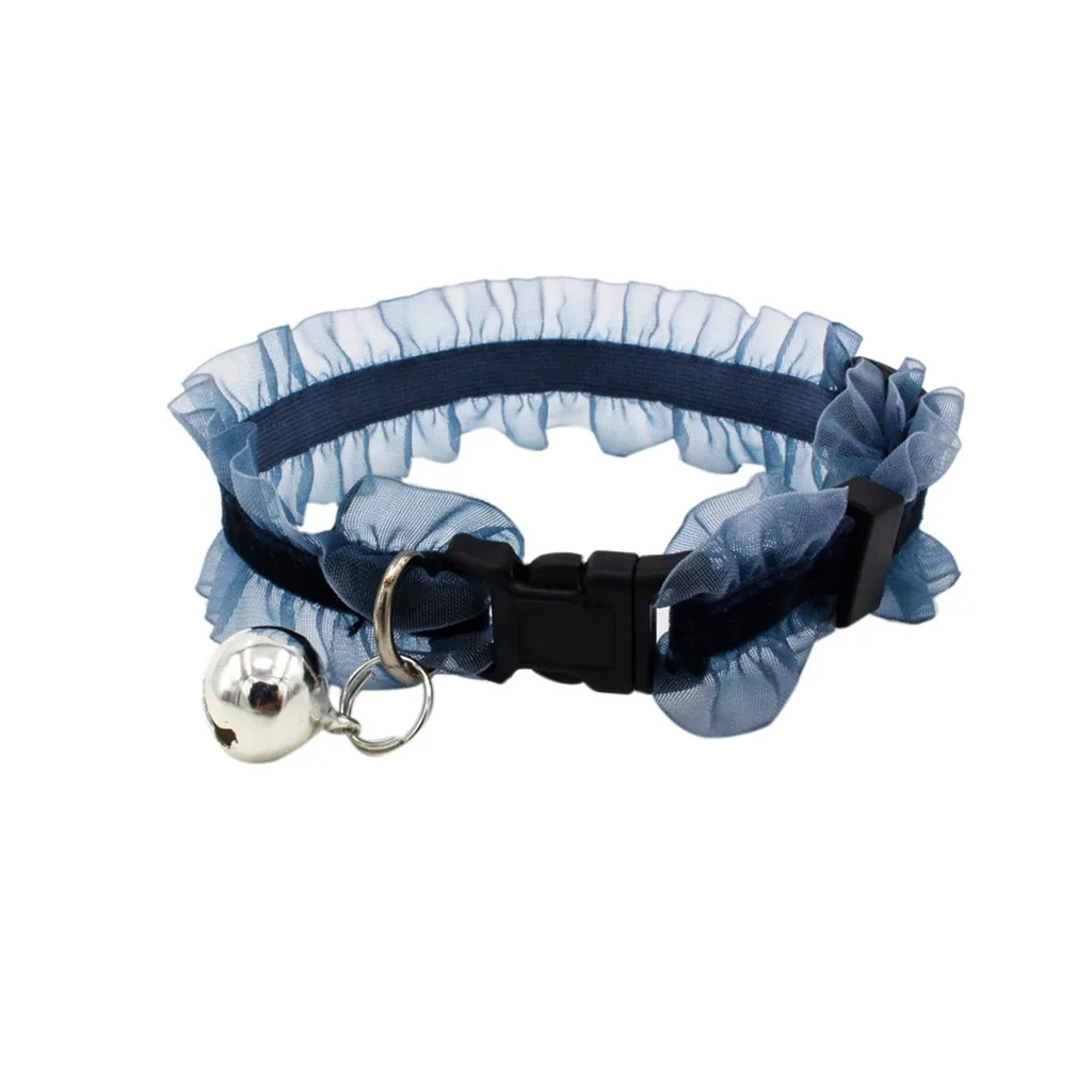 Ocardian Pets Collars Lace Ruffle With Bell Puppy Collars beauty dogs& cats Collars para perro collier chien drop ship new