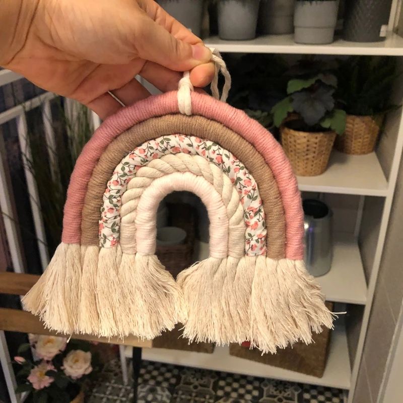 Rainbow Wall Hanging Decor DIY Rope Handmade Woven Nordic Ornament Baby Room Living Room Accessories