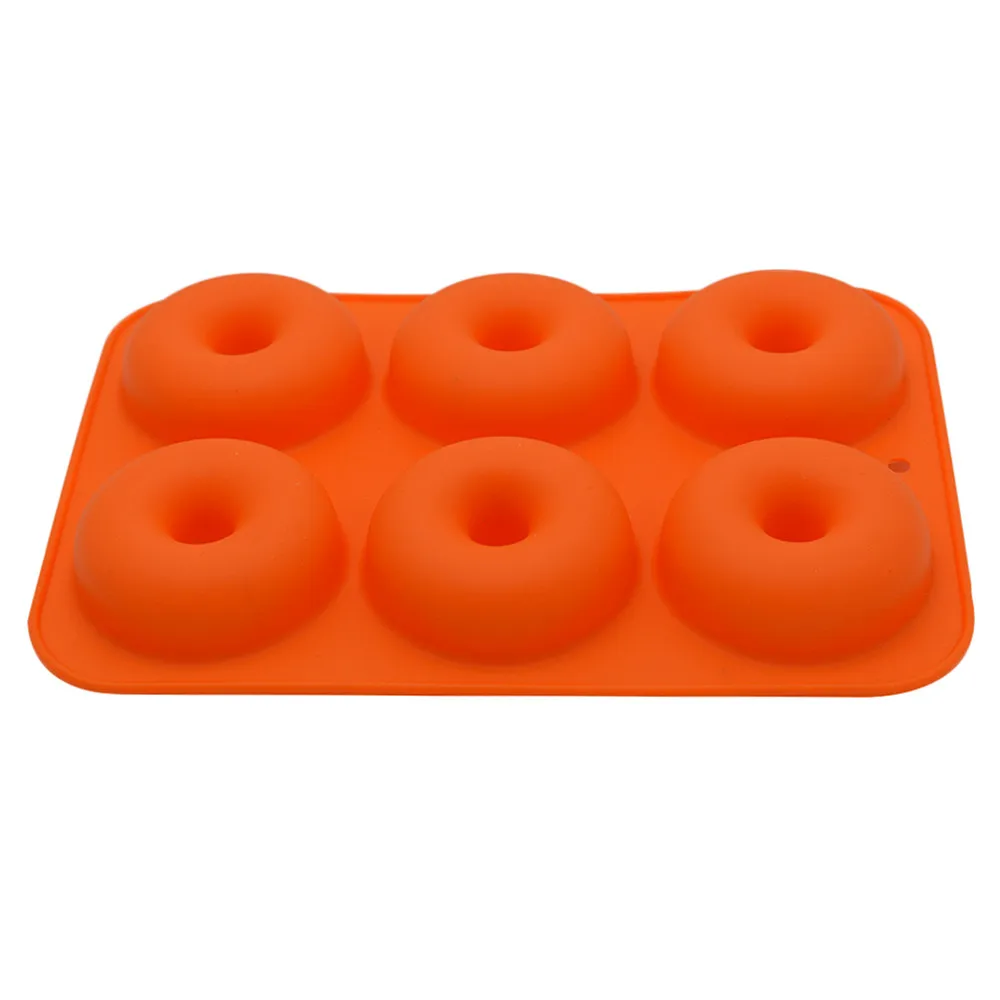 2Pcs Six Lattice Multicolor Donut Baking Tool Kitchen Cake Mold Brightly Colored Silicone Donut Baking Pan Mould Decoration Tools_voghion.com