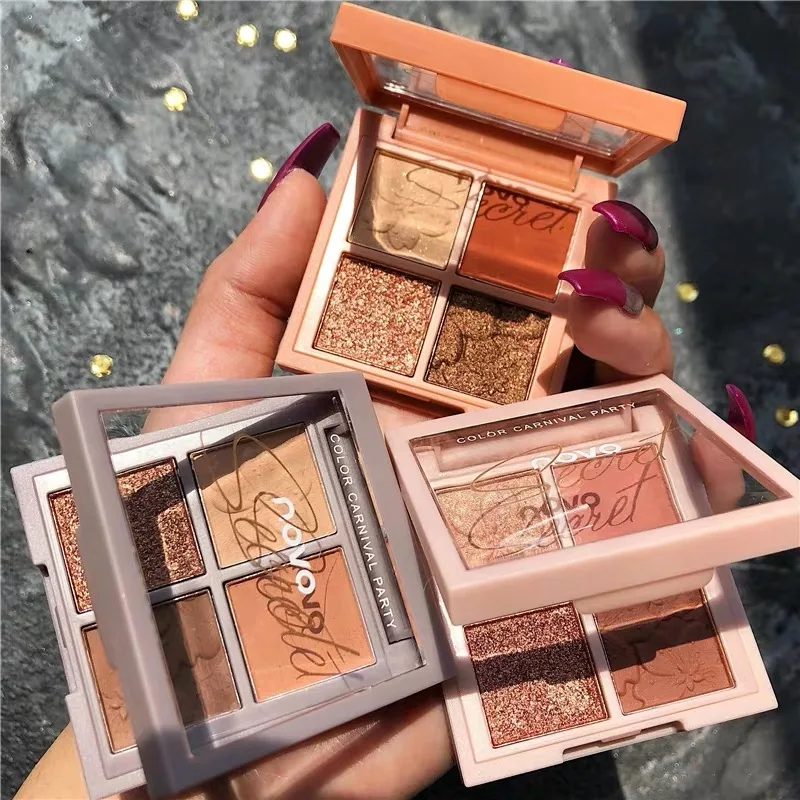 Novo Brand 4 Colors Eyeshadow Palette Matte Shimmer Glitter Nude Eyes Makeup Pigment Brighten Charming Eye Shadow Cosmetics Kit Novo Brand 4 Colors Eyeshadow Palette Matte Shimmer Glitter Nude Eyes Makeup Pigment Brighten Charming Eye Shadow Cosmetics Kit