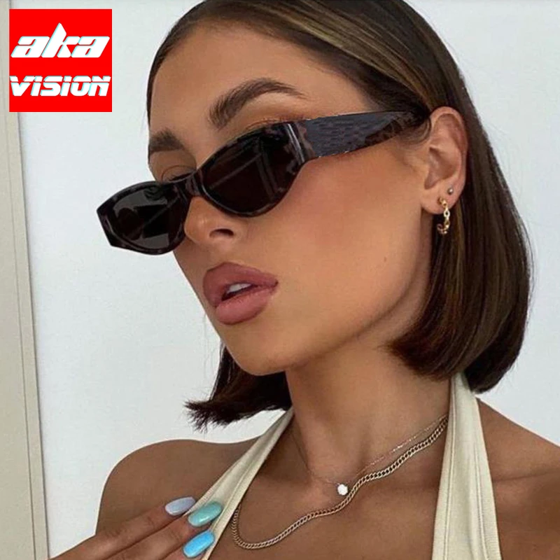 

AKA VISION Small Cateye Sunglasses Women 2023 Brand Designer Glasses for Women/Men Steampunk Vintage Eyewear Women Gafas De Sol