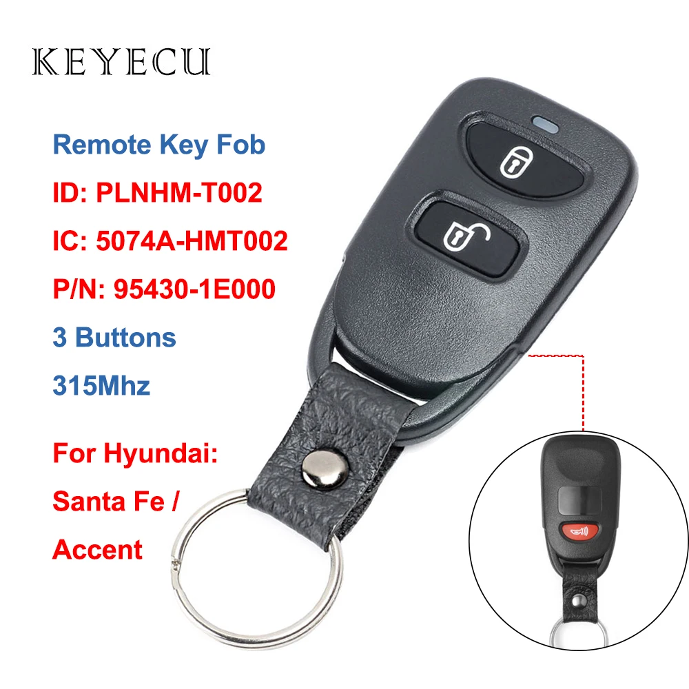 Брелок Keyecu для Hyundai Accent Santa Fe 3 кнопки 315 МГц 2005 2006 2007 2008 2009 2010 2011 2012 FCC ID: PLNHM-T002 |