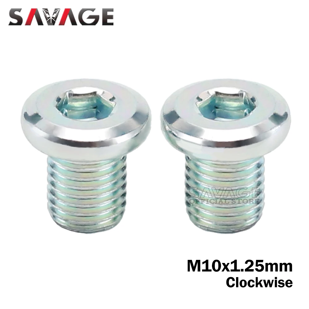 2pcs Universal Motorcycle Mirror Hole Plug Screw Covers Cap Bolts M10*1.25 Clockwise Motorbike