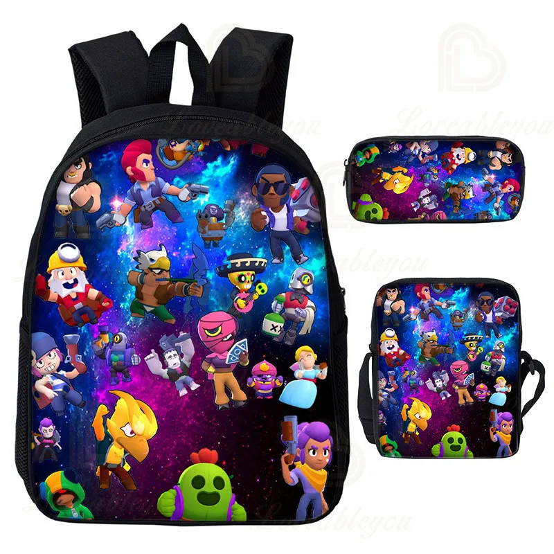 Shooter Kids Student Mr.P and Shooting Star Game 3d Backpack Boys Girls Pencil Bag Baby Shoot Shark Leon Child Bags | Мать и ребенок