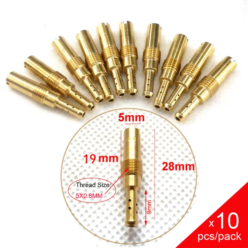 

10pcs Carburetor Pilot Jet M5 Slow jet idle jet 5x0.8mm Thread 35,38,40,42,45,48,50,52,55,60 Slow Jet KEIHIN Injector Nozzle