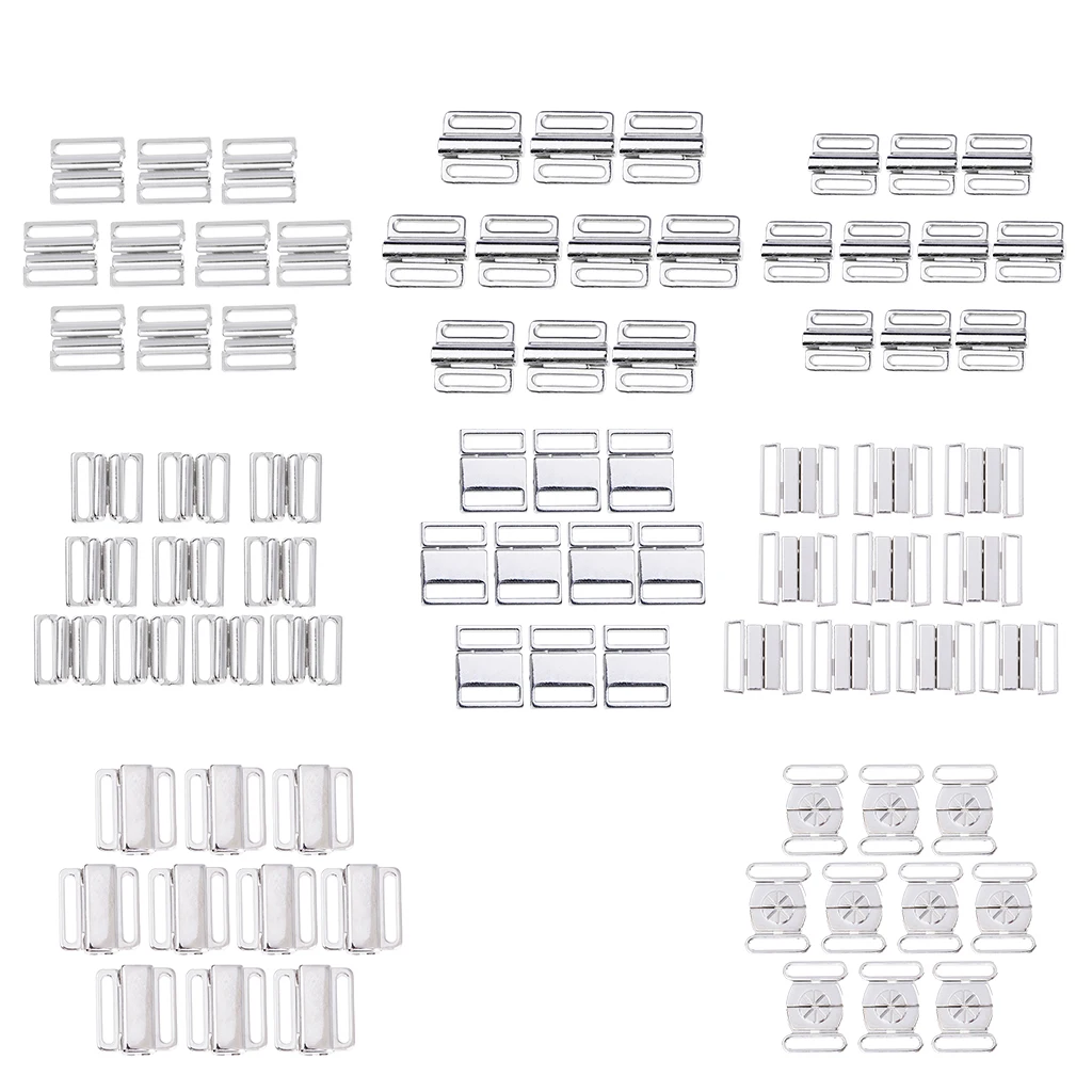 100 Pieces Metal Bra Strap Adjustment Adjuster Lingerie Slider Buckle Hooks Bikini Fastener