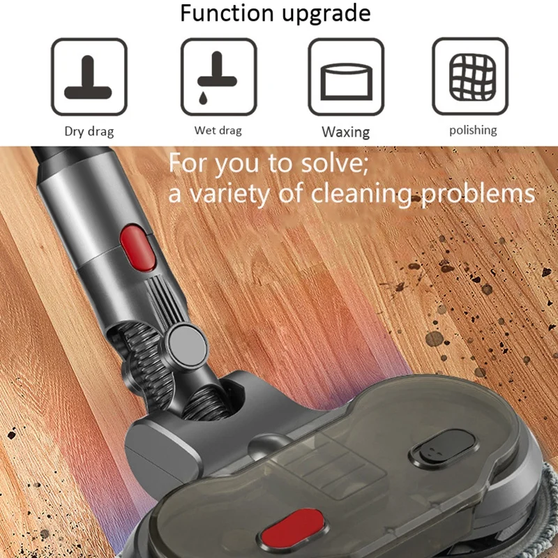 Elektrischer Nass-Trocken-Wischkopf, austauschbare Teile mit Wassertank, Wischkopf, Wischpads, Wasserbecher_voghion.com