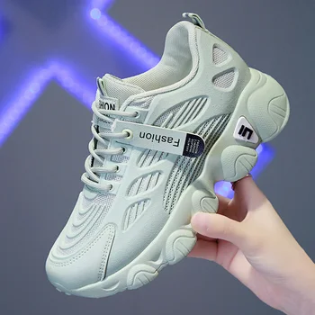 

TUINANLE Sneakers Womens Shoes 2020 Autumn Green Fashion Woman Shoes White Ladies Chunky Breathable Sneakers Mesh Tenis Feminino