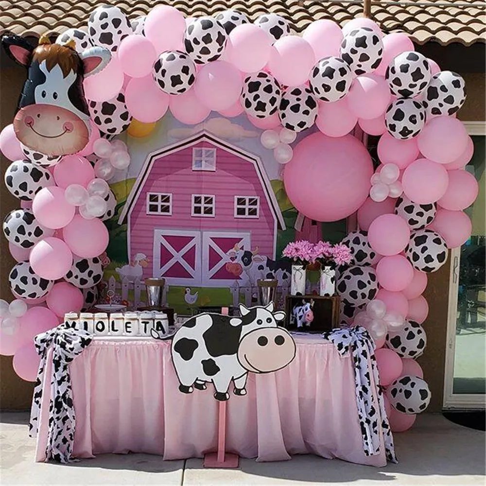 

Farm Party Decoration Balloon Garland Arch Kit For Kid 1st Birthday Backdrop Pink Latex Globos Baby Shower Kids Toys SUpplies