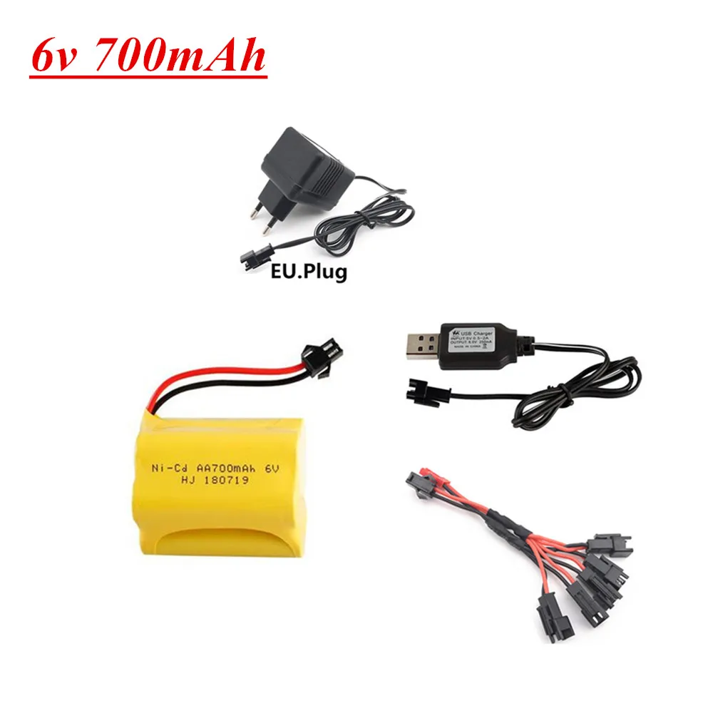 6V 700mAh NiCD Батарея и USB зарядное устройство набор для RC автомобилей Роботы танки
