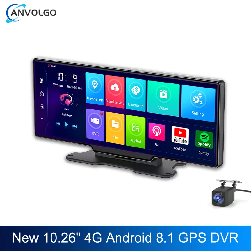 Large Screen 10.26 Inch Dash Cam Auto Recorder Android 8.1 Car DVR GPS ADAS 4G Dual Camera Video Registrator APP Real-time View |