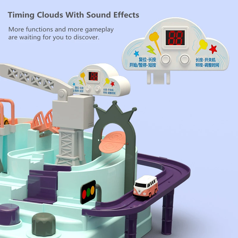 교육 퍼즐 Railcar 학교 버스 모델 크리 에이 티브 획기적인 모험 조합 안전 Anti-fall 데스크탑 키즈 장난감 지하철