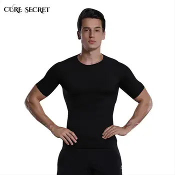 

CURE SECRET Crew Neck Solid Color Men's Top Shaper Male Body Shaper Abdomen Control Compress Modeling Slimming Shapewear