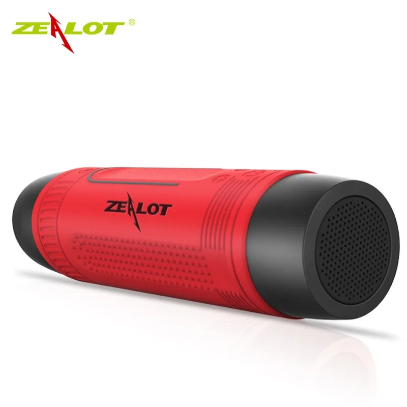Red Zealot S1 Bluetooth динамик открытый велосипед портативный сабвуфер бас Беспроводная колонка FM радио банк питания+ фонарик+ крепление для велосипеда - Цвет: Red