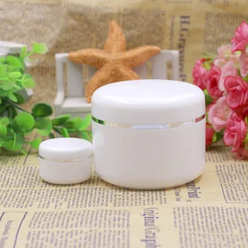 

20g/50g/100g/250g Plastic Empty Makeup Jar Pot Refillable Sample bottles Travel Face Cream Lotion Cosmetic Container White