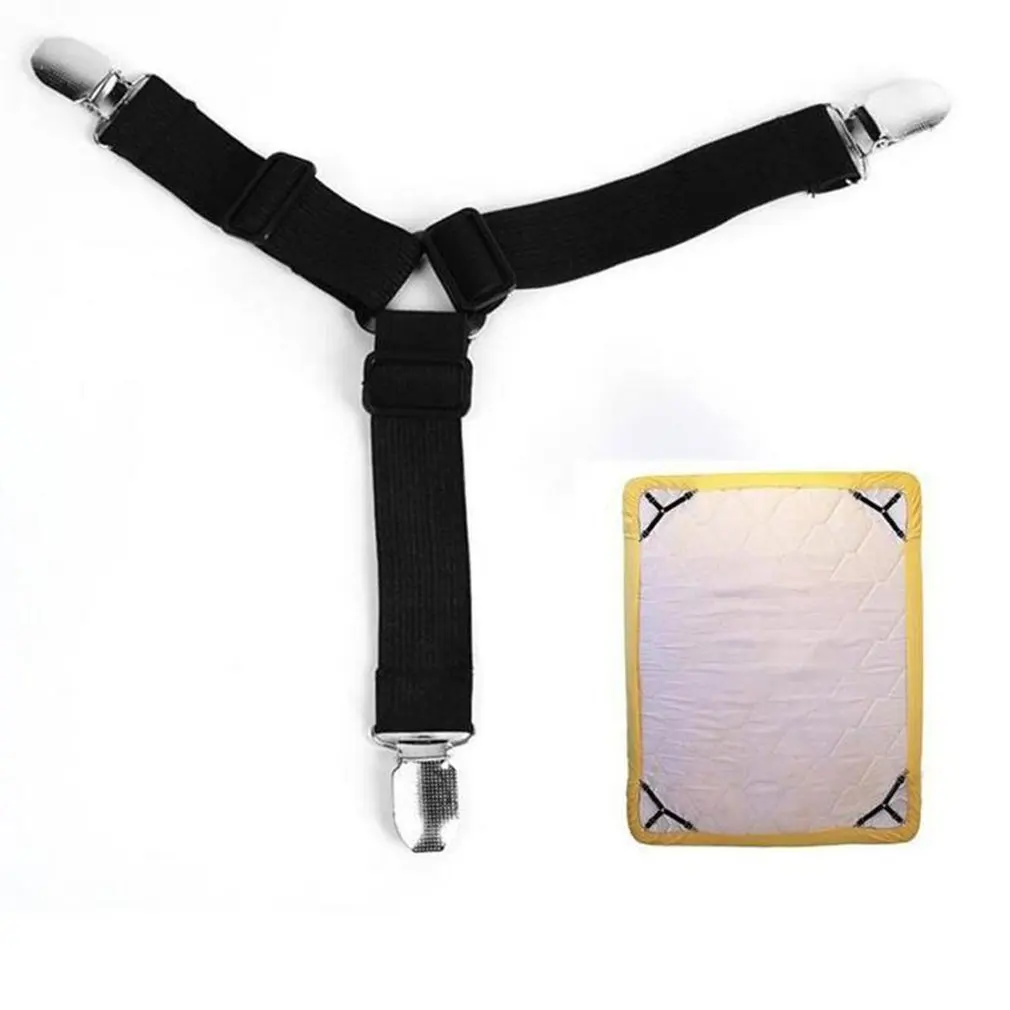 4PCS Triangle Bed Mattress Sheet Clips Grippers Straps Suspender Fastener Holder baby playpens