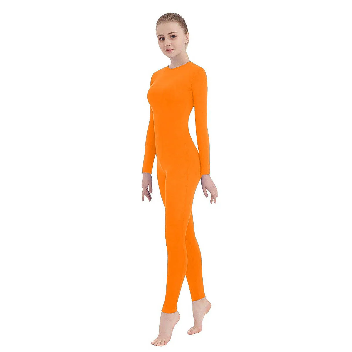 Speerise Girls Ballet Leotards Gymnastics Unitards Dancewear Kids Full Body Long Sleeved Zipper Leotard Jumpsuit Zentai Costumes