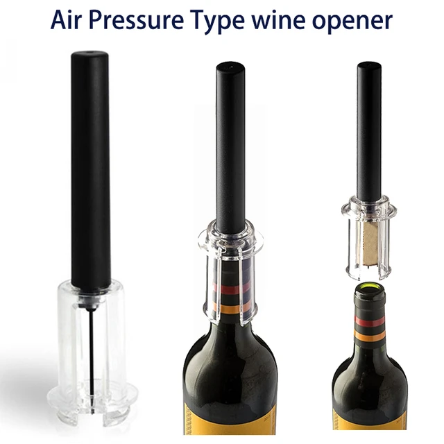 Ouvre-bouteille de vin à pression d'air en acier inoxydable, tire