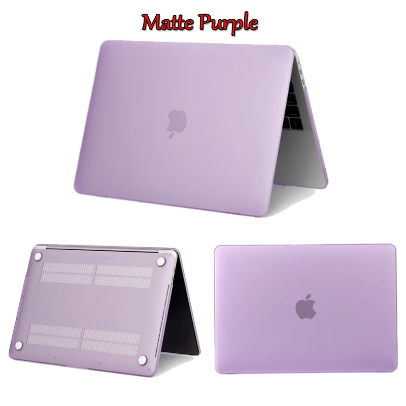 Кристальный матовый чехол для ноутбука MacBook Air 13 Pro 15 retina 11 12 дюймов с сенсорной панелью матовый чехол A1706 A1707 A1990 A1932 A2159 - Цвет: Matte Purple