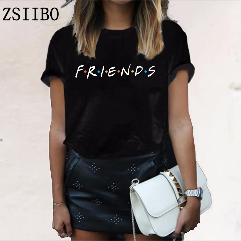 Женская футболка с надписью FRIENDS повседневная забавная для девушек хипстерская