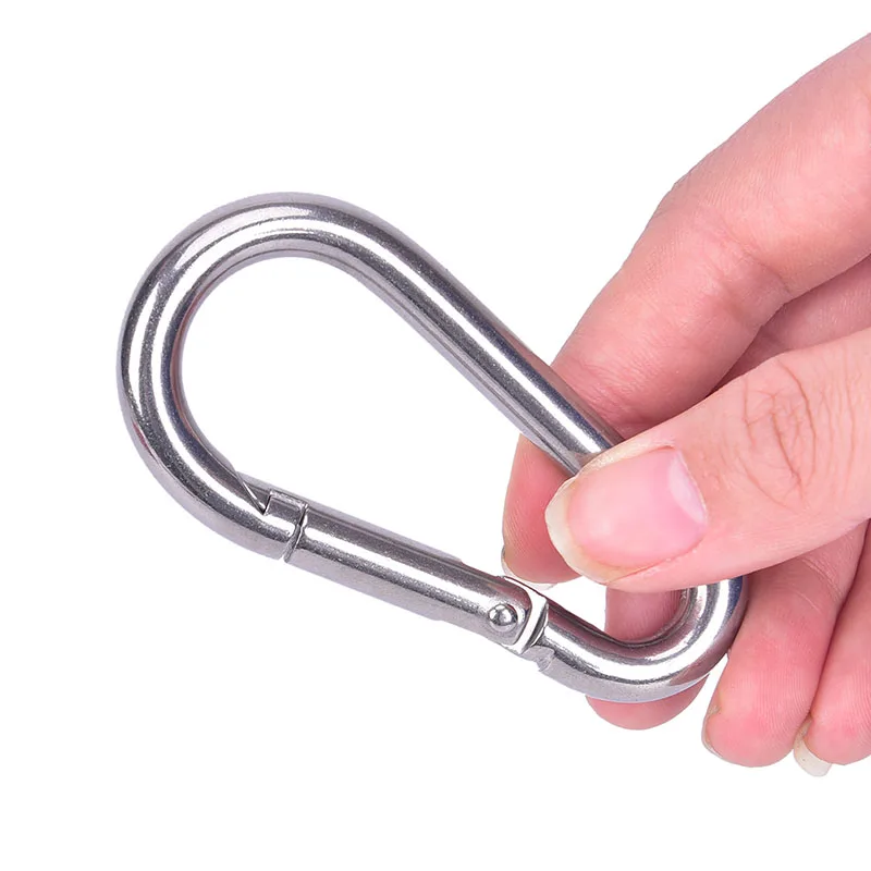 M4-7 Multifunctional 304 Stainless Steel Spring Snap Carabiner Quick Link Lock Ring Hook Snap Shackle Chain Fastener Hook climbing carabiner