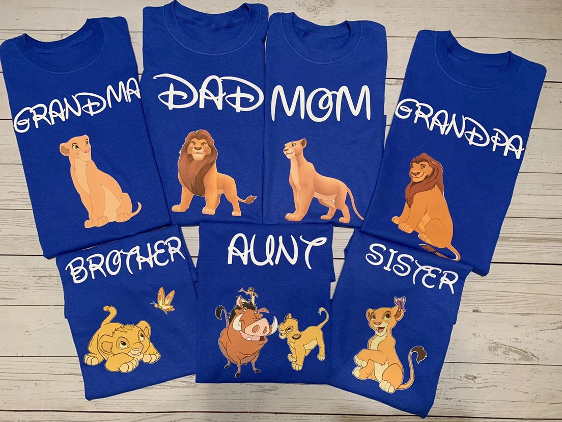 Мама папа мальчик на день рождения девочка Король Лев большая семья футболки