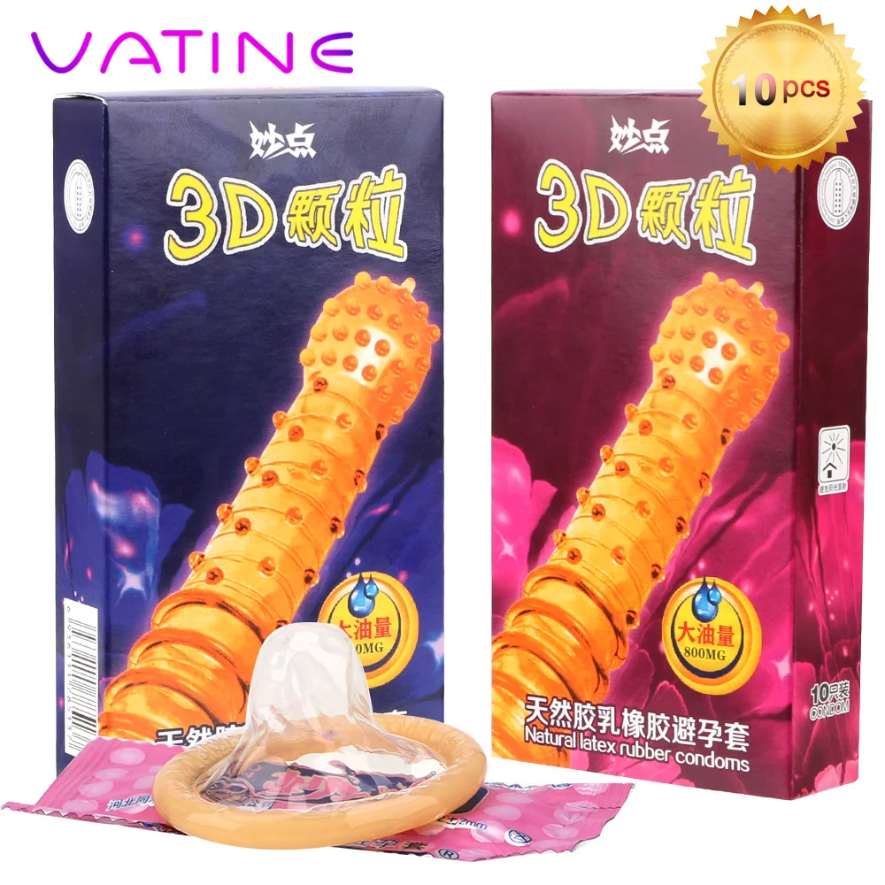 VATINE 10 шт./коркорт. 3D большие частицы с шипами в горошек латексный рукав для пениса