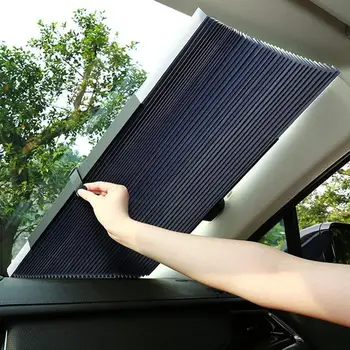 

Car Sunscreen Insulation Sunshade Automatic Retractable Folding Front Windshield Visor Curtain Blackout Curtain Light Barrier