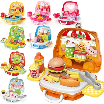 

Portable Suitcase Toys Tool Kitchen Cosmetic Medical Juguetes Boy Girl Educational Pretend Play Toys for Kids Luggage Box