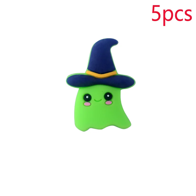 5 шт., силиконовые бусы в виде Рихарда, экологичное Сенсорное ожерелье для прорезывания зубов, пищевое ожерелье для мам, кормящих детей, сделай сам, ювелирные изделия, Детские Прорезыватели для зубов - Цвет: Зеленый