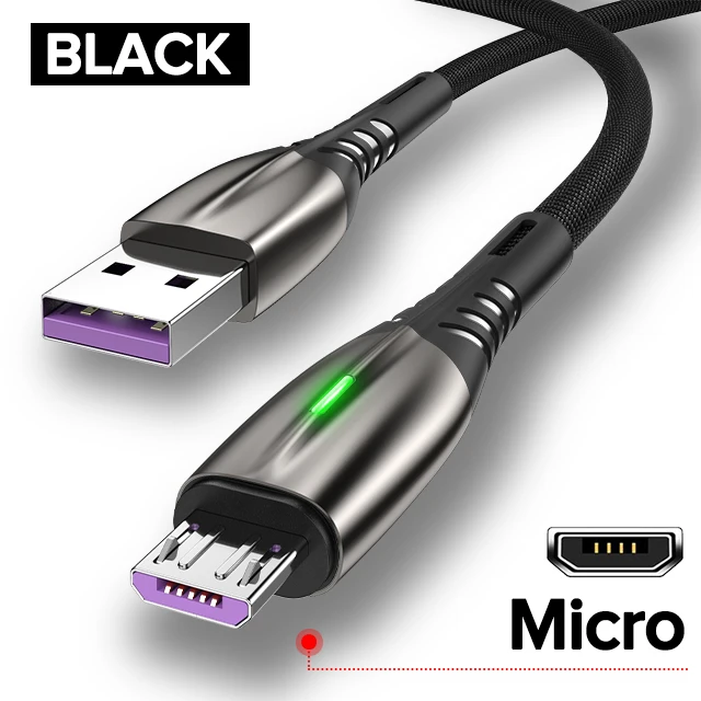 5A 2m USB Type C Cable Micro USB Fast Charging Mobile Phone Android Charger Type-C Data Cord For Huawei P40 Mate 30 Xiaomi Redmi 8