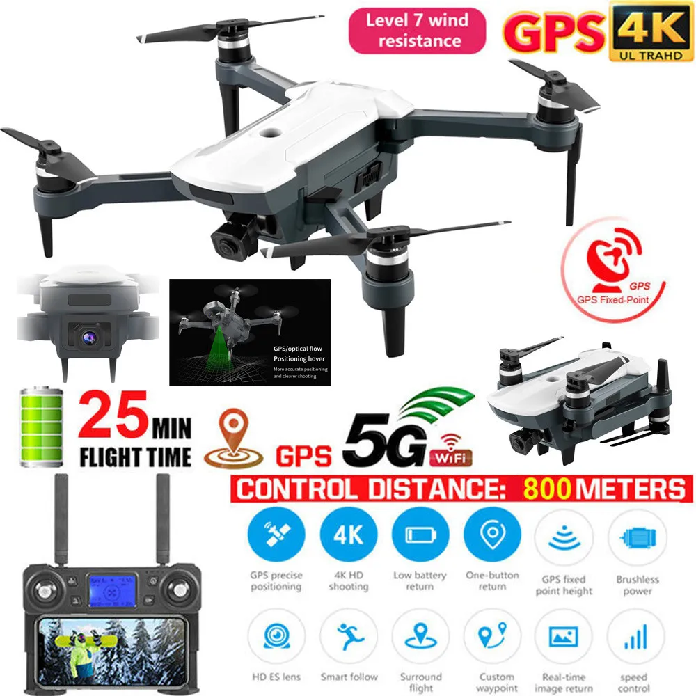 Бесщеточный Радиоуправляемый Дрон CG028 с GPS Wi Fi FPV 4K HD камера