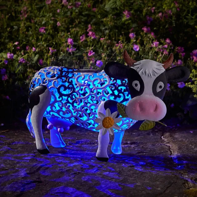 Led Napenergia -Fény Gyanta Százszorszép Tehén /Macska Kézműves Vízálló Kültéri Kerti Gyep Tétek Lámpák Udvari Művészet Otthoni Udvar Dekorációja - Image 4