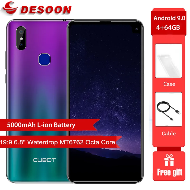 Cubot Max 2 смартфон с 6 8 дюймовым дисплеем восьмиядерным процессором MT6762 ОЗУ 4 Гб ПЗУ