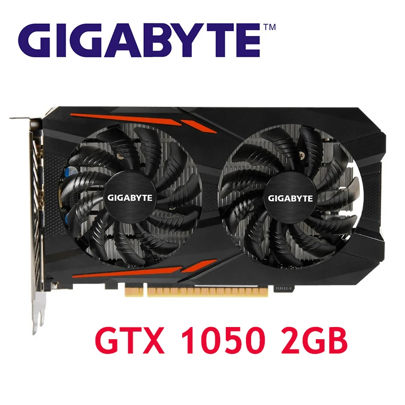 GIGABYTE оригинальный GPU GTX 1050 2 Гб видеокарты 128 бит GP107-300 видеокарта для NVIDIA карта Geforce GTX1050 VGA HDMI PCI-E используется