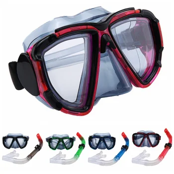 

Snorkeling Diving Set Gear Anti-Fog Clear Vision Snorkel Mask Impact Resistant Tempered Glass Watertight Diving AHPU