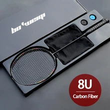 Super Léger 8U Pleine Fiber De Carbone Raquettes De Badminton Avec Sacs Chaîne Professionnel Raquette Cordée Padel Sport Pour Enfants Adultes(China)